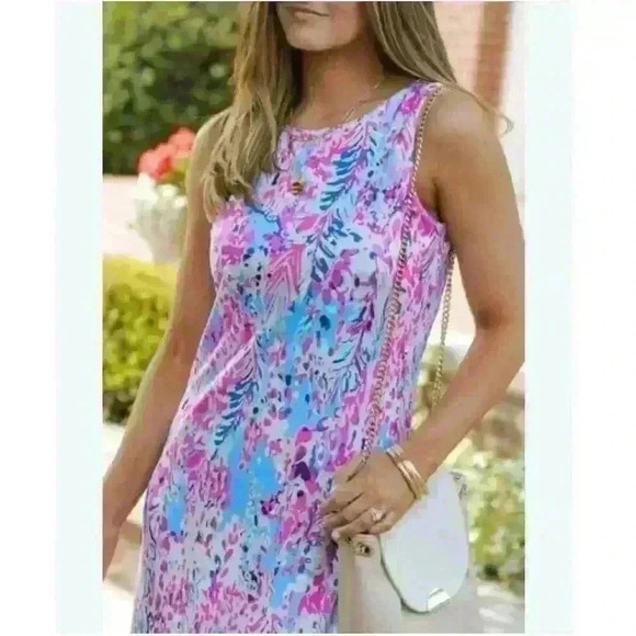 NWT Multicolor Abstract Sleeveless Floral Print Maxi Dress Large - Picture 3 of 13